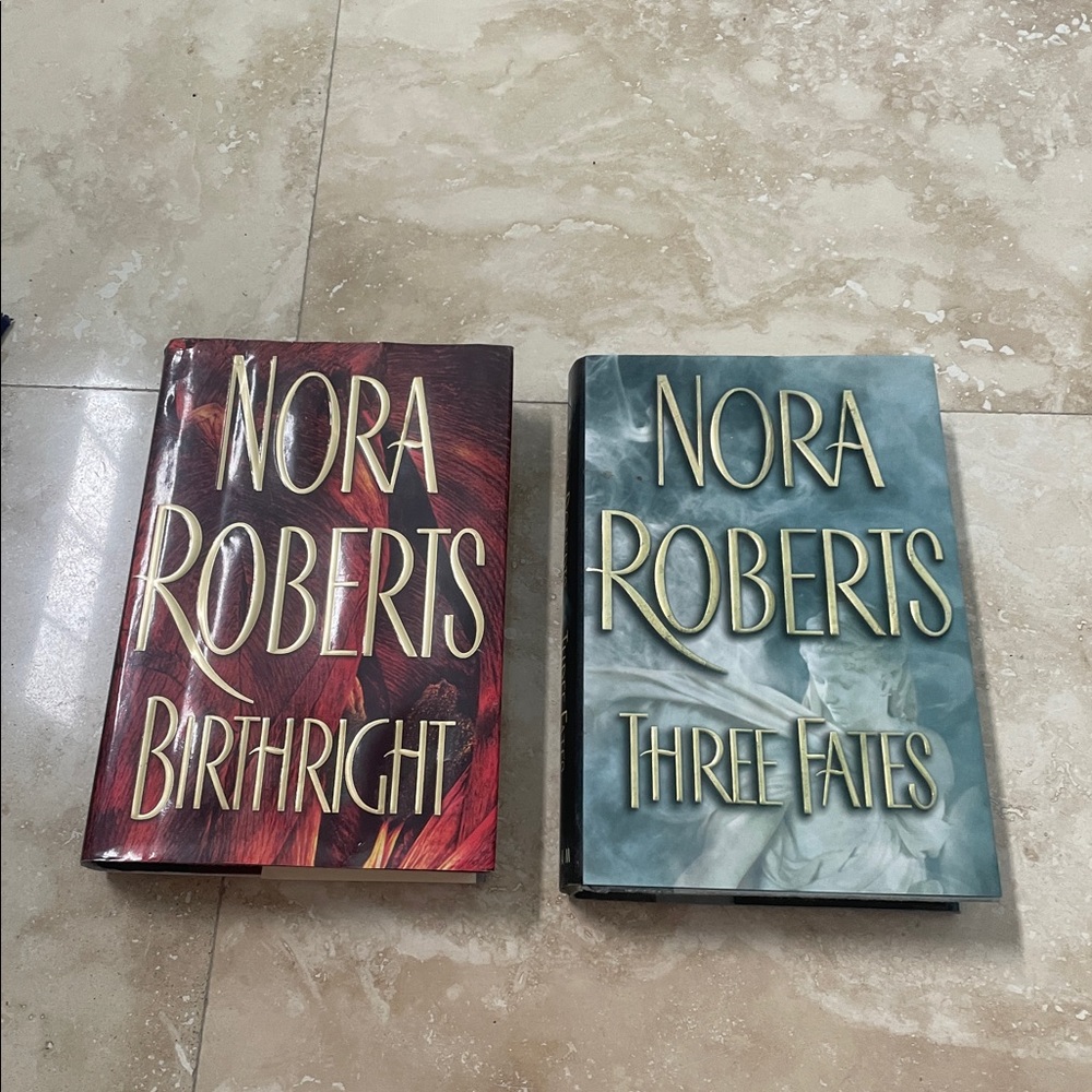 2 Nora Roberts Hardcover Novels: Birthright and Three Flats